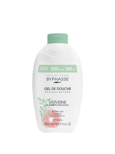 Gel de dus cu verbina si grapefruit Plaisir Nature, 600ml, Byphasse