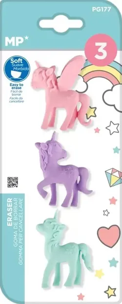 Set de radiere MP - Unicorn, 3 buc