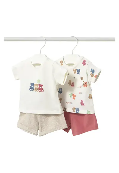 Set compleu copii - tricouri+ pantaloni scurti - multicolor - bumbac