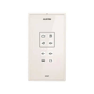 Interfon de interior audio Electra ATM.0S083.ELWTL, tastatura touch iluminata, ecran sticla, alb