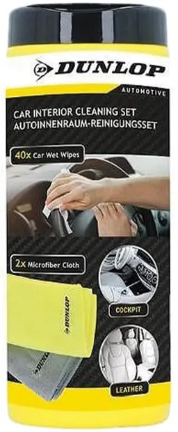 Șervețele umede pentru interiorul mașinii Dunlop - 40 buc