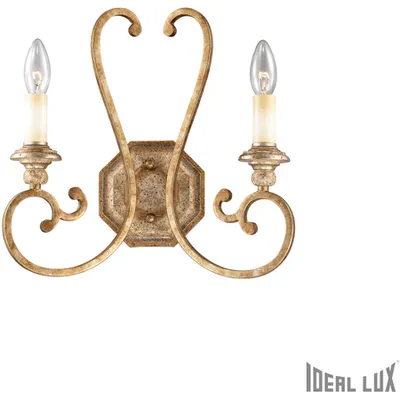 aplica Cortina, 2 becuri, dulie E14, L:360 mm, H:345 mm, Auriu antic