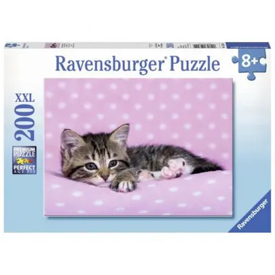 Puzzle Pisicuta pe Patura, 200 Piese