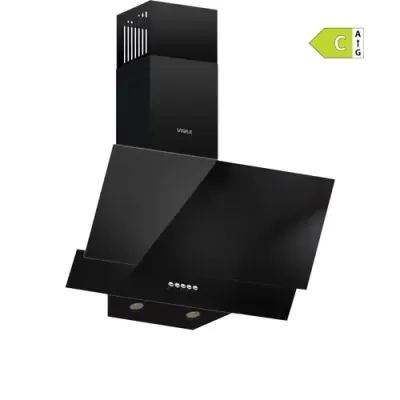 Hota decorativa Vivax CHO‑60CSD100T GB, 59, 6 cm, 100 W, 1 motor, 3 trepte de putere, filtru aluminiu lavabil, iluminare LED, Sticla Neagra