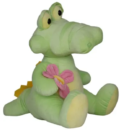 Jucărie de pluș Amek Toys - Crocodil cu floare, 60 cm