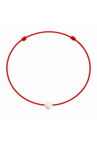 Bratara martisor decorata cu perla Preciosa - Crem