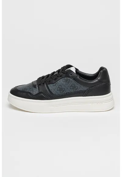 Pantofi sport cu model monograma - Negru