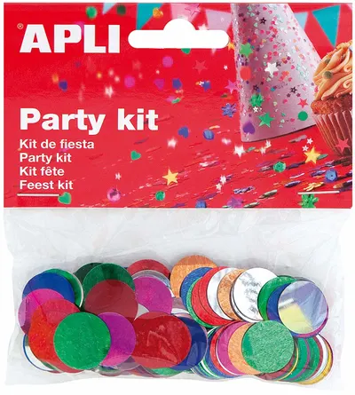 Set confetti APLI - Cercuri, multicolore, 15 mm