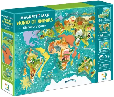 Joc magnetic pentru copii Dodo - World of Animals, 36 piese