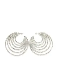 Cercei semicirculari cu zirconia - Argintiu