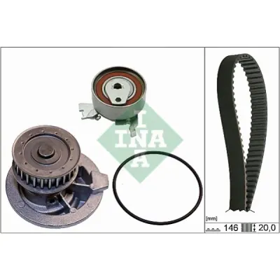 Set pompa apa+curea dintata INA 530 0147 30