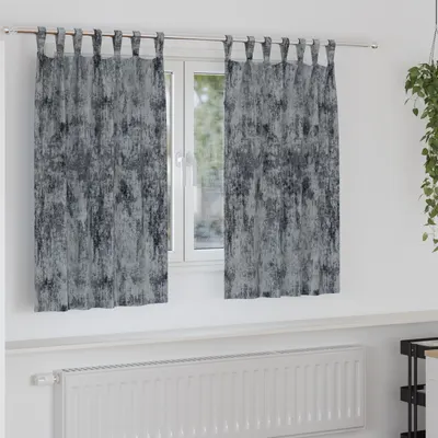 Gossi draperii 2 pcs cu ochiuri gri argintiu 140x140 cm