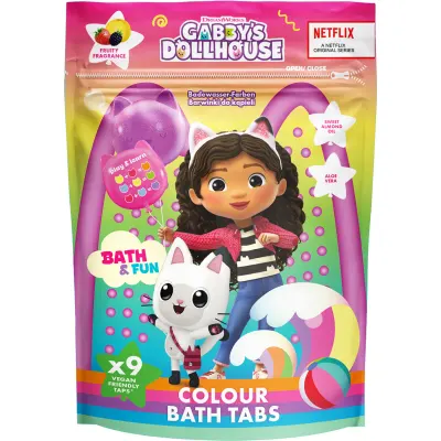 Gabby's Dollhouse Colour Bath Tabs tablete colorate efervescente pentru baie 3y+ 9x16 g
