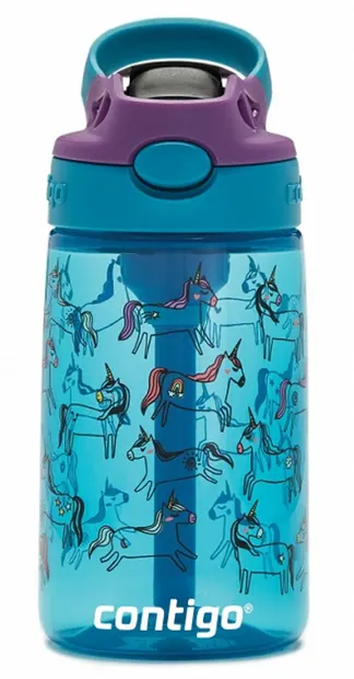 Sticla pentru copii Contigo Cleanable Unicorns, 420 ml, albastra