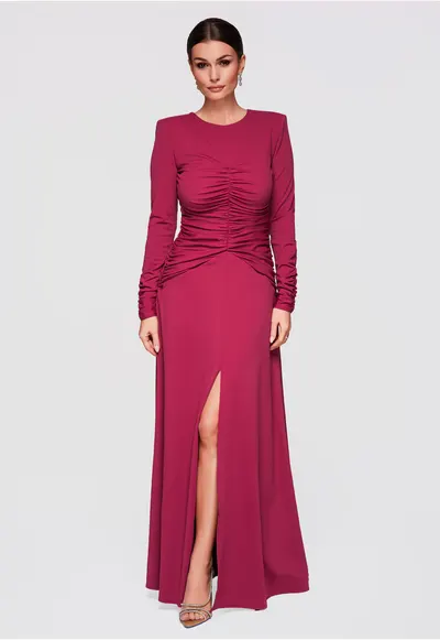Rochie maxi eleganta de seara LA-OM-DLR272 - Visiniu