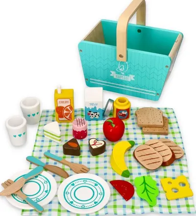 Set de joaca Lelin - Cos pentru picnic cu accesorii
