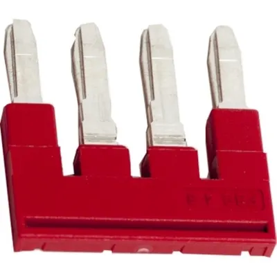 Punte de legatura 4 cai pentru terminale 4mm², rosie
