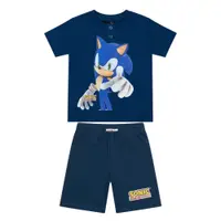 Pijamale copii, maneca scurta, 100% bumbac, multicolor, Hero, Sonic Engros