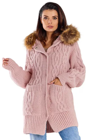 Pulover dama A478 - Roz - Marime unica