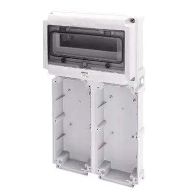 Modular Base With Panel With Window and En50022 Rail - 2 Socket Outlet 16/32a / Selv - 12 Mod.en50022 - Ip66