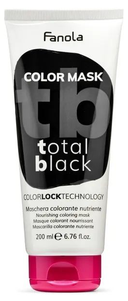Fanola Color Mask mască colorată hrănitoare și hidratantă, Total Black, 200 ml