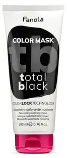 Fanola Color Mask mască colorată hrănitoare și hidratantă, Total Black, 200 ml