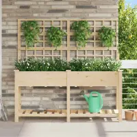 vidaXL Vază pentru Grădină Bej 161 x 46 x 152,5 cm Lemn de Brad Solid