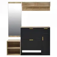 Set de garderobă din 4 piese, Negru | Aosom Romania