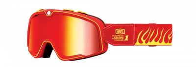 Ochelari cross atv 100% Barstow DHT Spry, lentila oglinda, culoare rama rosu galben