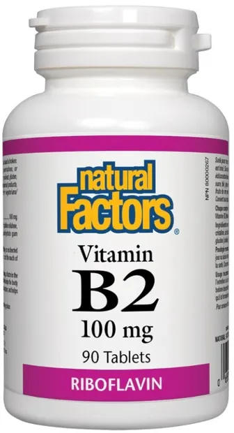 Vitamin B2, 100 mg, 90 tablete, Natural Factors