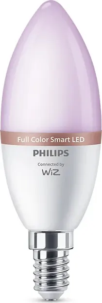 Bec inteligent Philips - C37, 4.9W, E14, RGB, alb