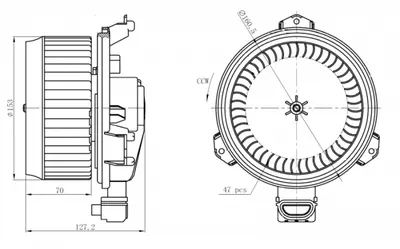 Ventilator habitaclu potrivit TOYOTA AURIS, COROLLA, RAV 4 III, RAV 4 IV, VERSO 1.3-2.5H 11.05
