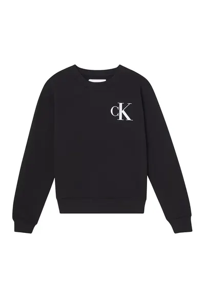Bluza sport din amestec de bumbac organic cu imprimeu monograma - Negru