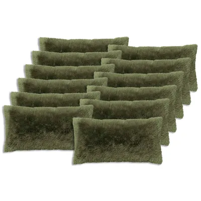 vidaXL Husă pentru pernă 12 pcs HEERLEN Verde 40 x 80 cm Fleece PV