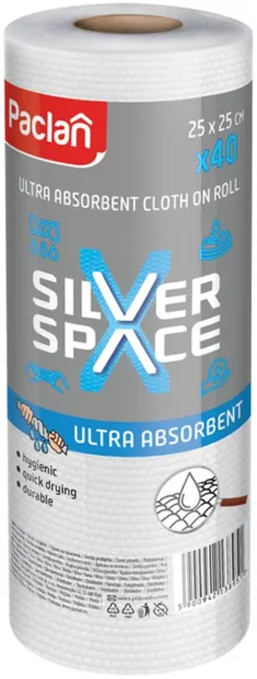 Prosoape universale Paclan - Silver Space, rolă, 40 bucăți