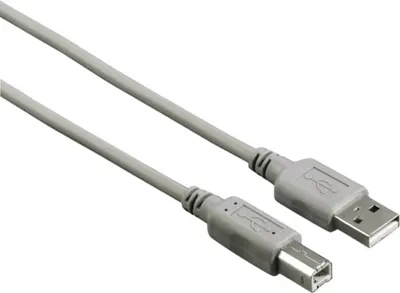 Cablu Hama - 200901, pentru imprimantă, USB-A/USB-B, 3m, gri
