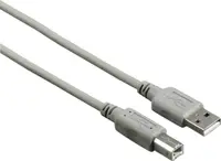 Cablu Hama - 200901, pentru imprimantă, USB-A/USB-B, 3m, gri
