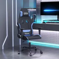vidaXL Scaun de jocuri, negru și albastru, textil