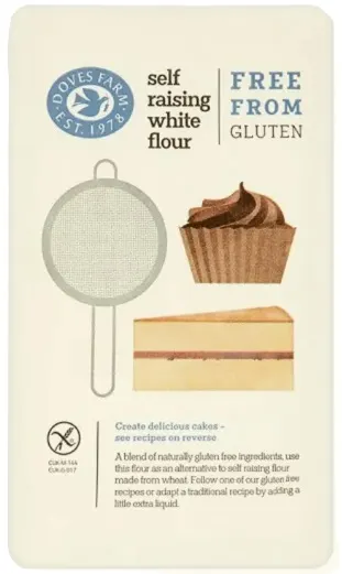 Făină albă fără gluten cu agenți de creștere, 1 kg, Doves Farm