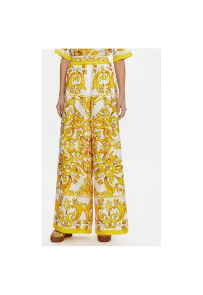 Pantaloni Dama - 305315540 - Matase - Alb - Alb