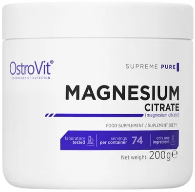 Magnesium Citrate, fără aromă, 200 g, OstroVit