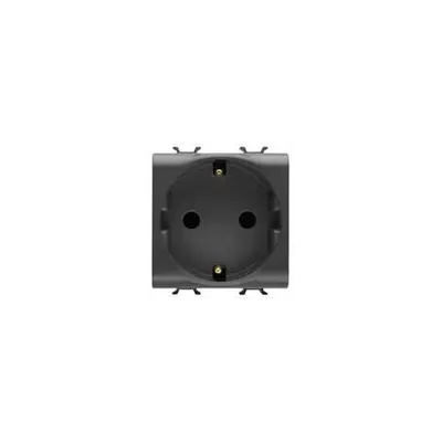 German Standard Priza 250v Ac - 2p+e 16a - 2 Modules - Black - Chorus