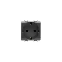 German Standard Priza 250v Ac - 2p+e 16a - 2 Modules - Black - Chorus