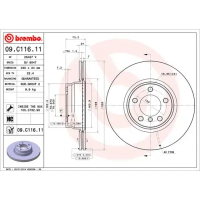 Disc frana BREMBO 09.C116.11