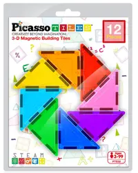 Constructor suplimentar Picasso Tiles - Triunghiuri, 12 piese