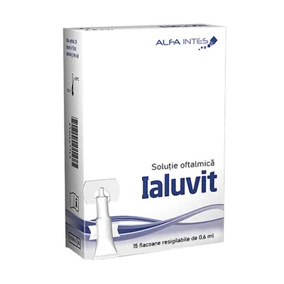 Solutie oftalmica Ialuvit, Alfa Intes | 15 x 0,6 ml