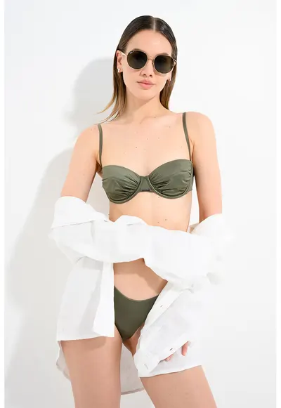 Sutien balconette de baie - Verde feriga