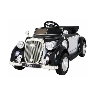 Masinuta electrica pentru copii Audi Horch 930V, putere 110W, echipare Premium, cu scaun pentru adult, negru cu argintiu