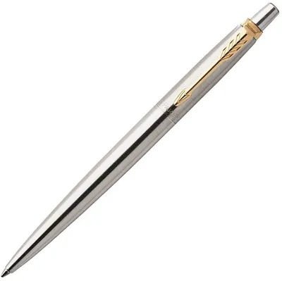 Pix cu cutie Parker Jotter Stainless Steel - Argintiu cu elemente aurii
