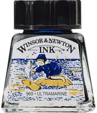 Cerneală de caligrafie Winsor & Newton - Ultramarin, 14 ml